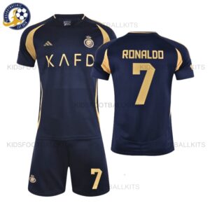 Al Nassr Ronaldo 7 Away Kids Football Kit 24/25