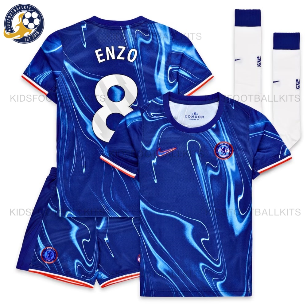 Chelsea ENZO 8 Home Kids Football Kit 2024/25 (With Socks)