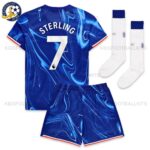 Chelsea STERLING 7 Home Kids Football Kit 2024/25 - Back View
