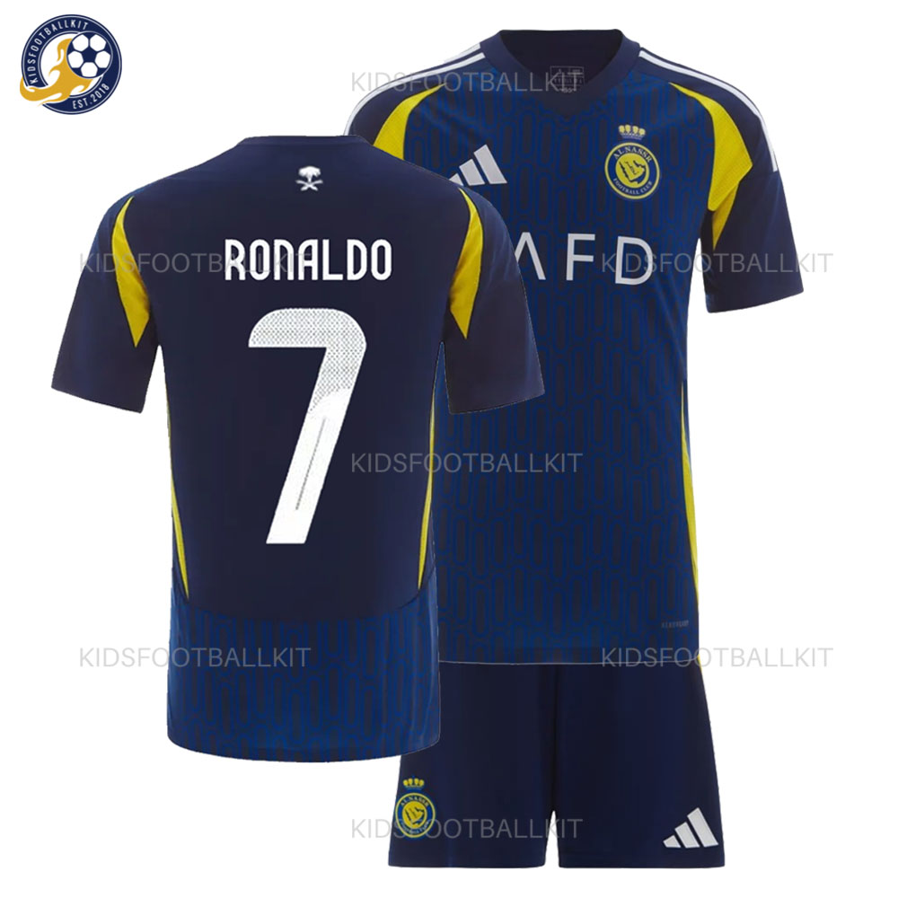 Al Nassr RONALDO 7 Away Football Kit for Men and Kids 2024/25 Printed (No Socks)