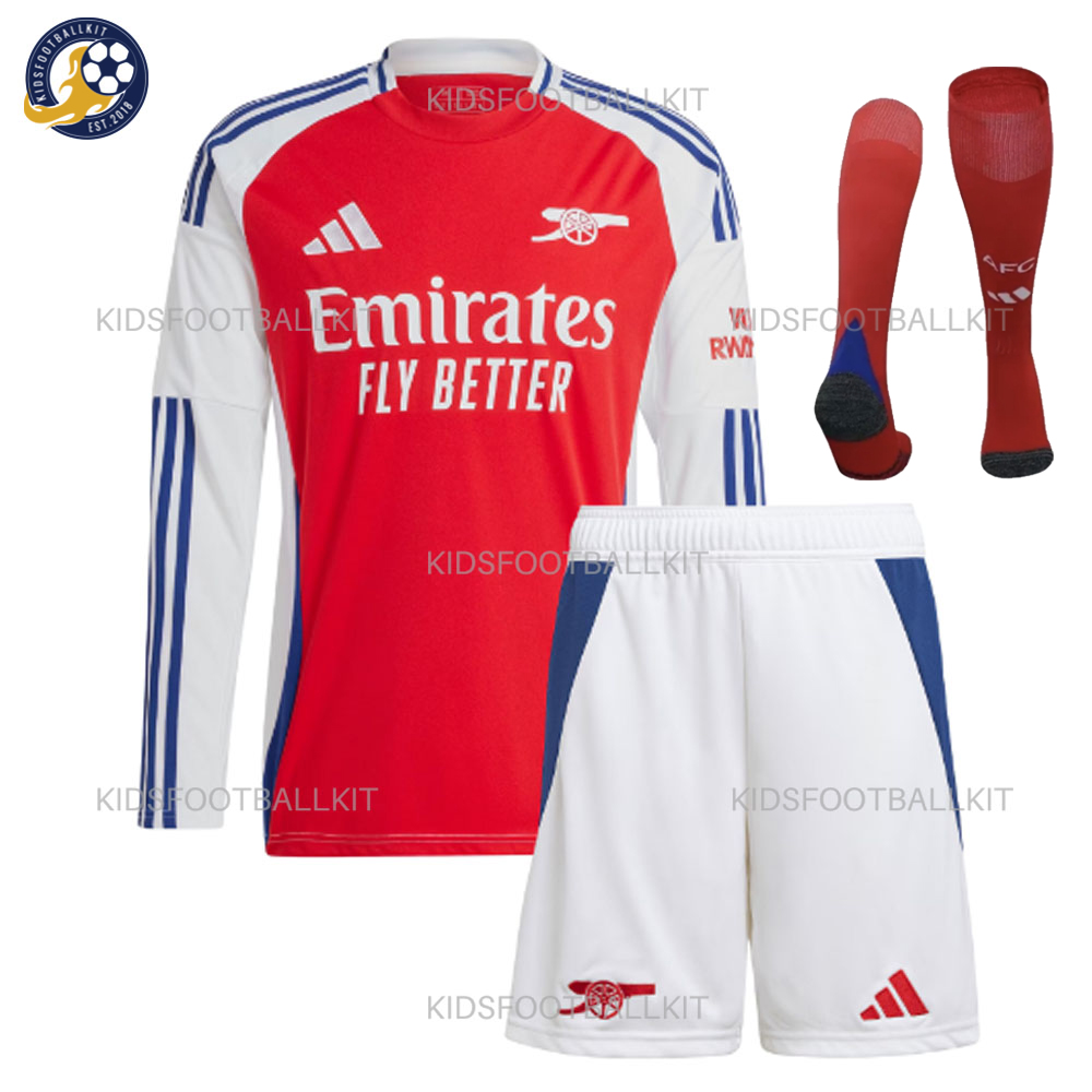 Arsenal Home Kids Football Kit 2024/25 Long Sleeve