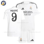 Real Madrid Home Kids Football Kit 2024/25 MBAPPÉ 9 Printed