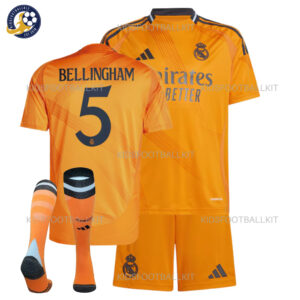 Real Madrid Away Kids Football Kit 2024/25 BELLINGHAM 5 Printed