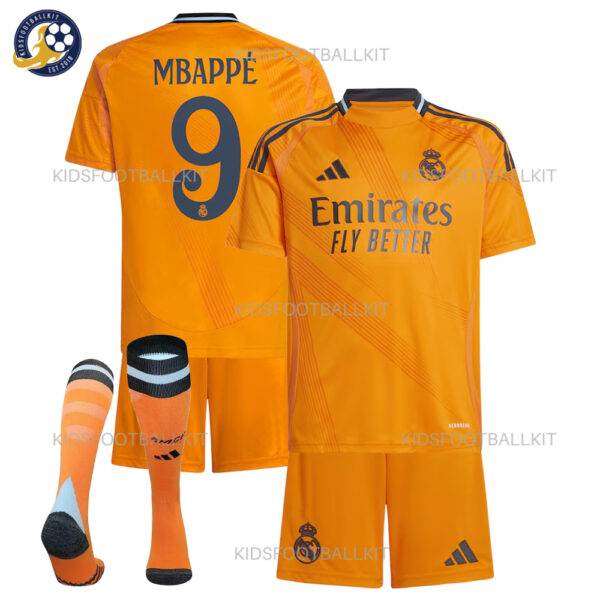 Real Madrid Away Kids Football Kit 2024/25 MBAPPÉ 9 Printed