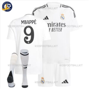 Real Madrid Home Kids Football Kit 2024/25 MBAPPÉ 9 Printed