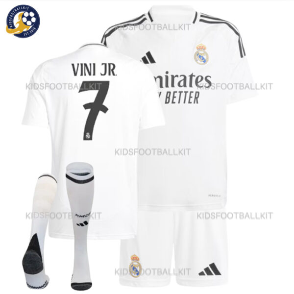 Real Madrid Home Kids Football Kit 2024/25 VINI JR. 7 Printed