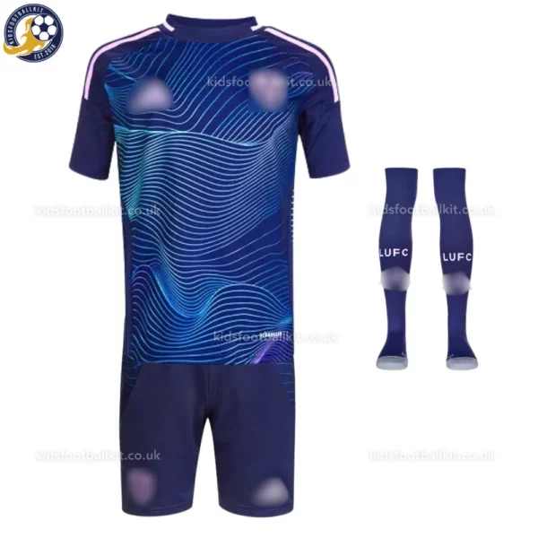 Leeds United Third Kids Football Kit 2024/25 (With Socks) - Front view-blur