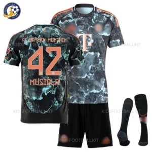 Bay^_^rn -MUSIALA-42-Away-Kids-Football-Kit-2024-25