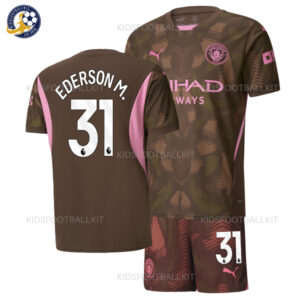 Man City EDERSON Brown Goalkeeper Kids Kit