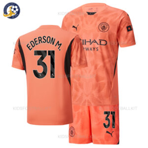 Manchester City Orange Goalkeeper Kids Kit Ederson M 31