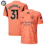 Manchester City EDERSON M. 31 Orange Goalkeeper Men Football Shirt 2024/25