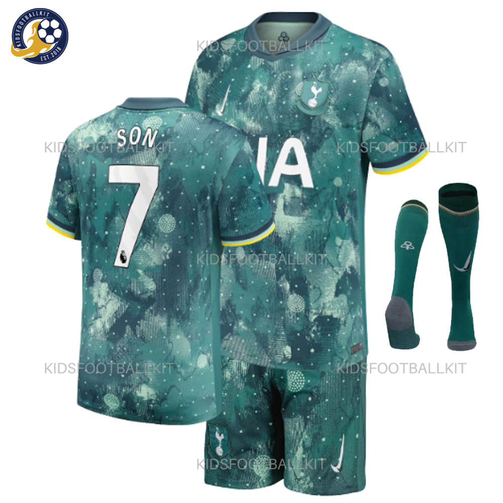 Tottenham Hotspur SON 7 Third Kids Football Kit 2024/25  (With Socks)