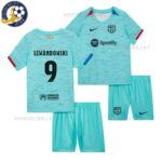 Barcelona Third Kids Football Kit 2023/24 LEWANDOWSKI 9 Printed (No Socks)