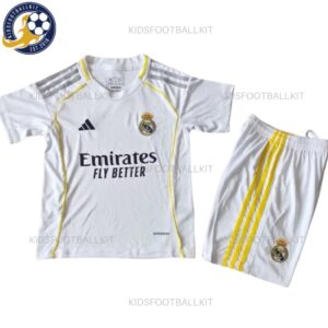 Real Madrid Home Kids Football Kit 2025/26 - Front View