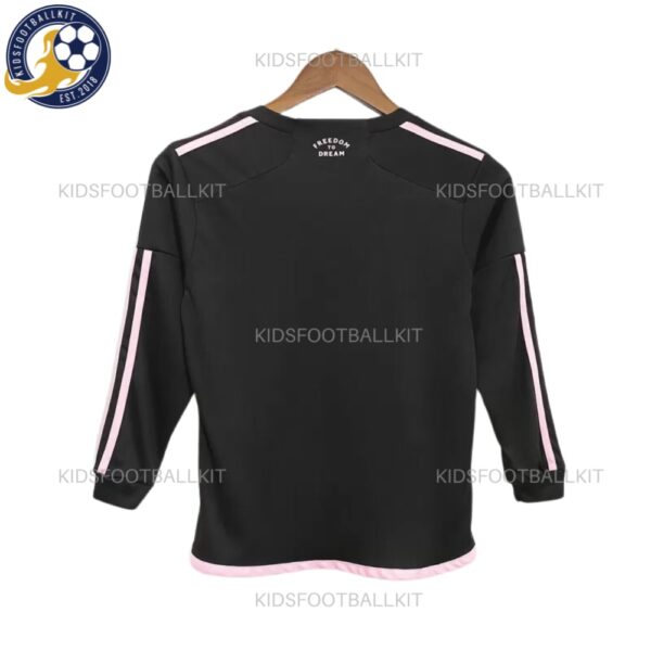 Inter Miami Away Kids Kit Long Sleeve - Back Shirt View With Socks