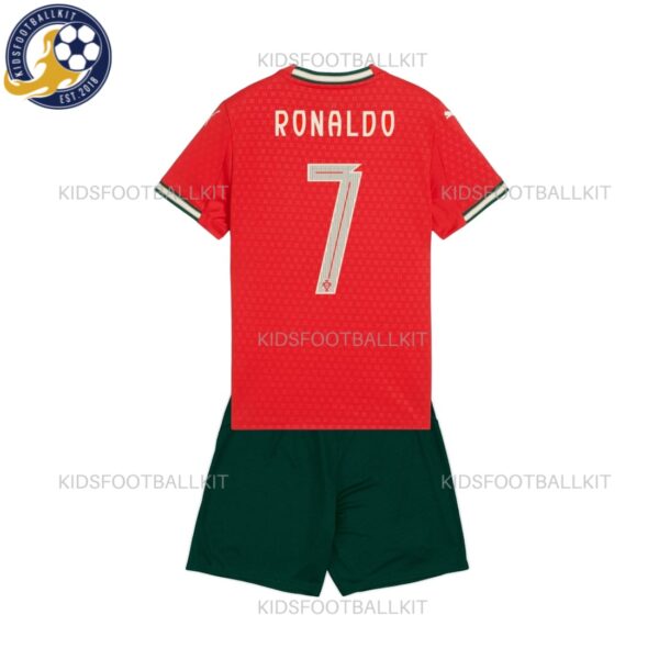 Portugal RONALDO 7 Home Kids Football Kit 2025/26 - Back View No Socks