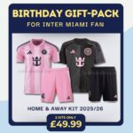 Inter Miami FC Birthday Gift Bundle – Home & Away Kits 2025/26 for Loyal Fans (With Socks)