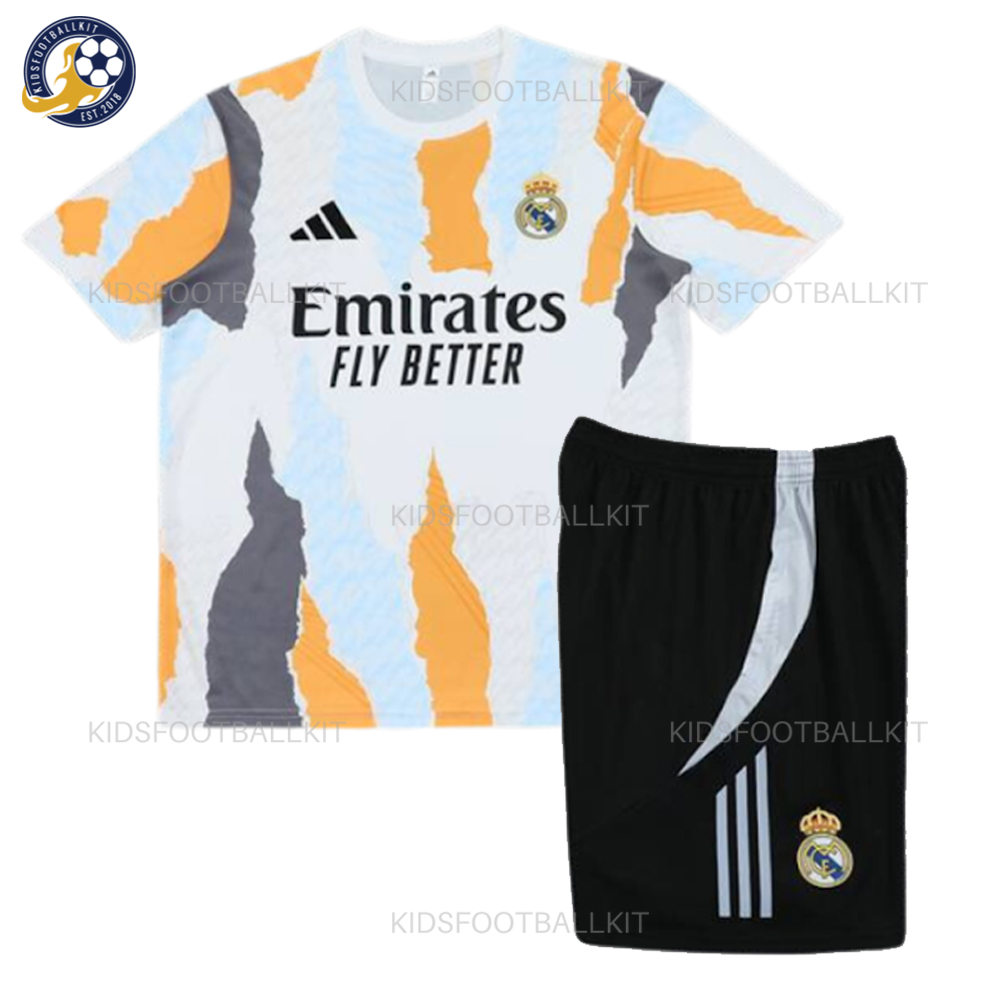 Real Madrid Pre-Match Kids Football Kit 2024/25