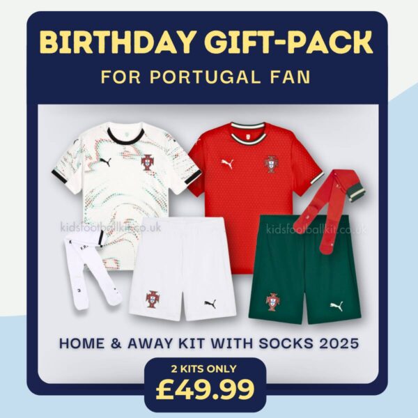 Portugal FC Birthday Football Kits Gift Pack 25/26 - Front View