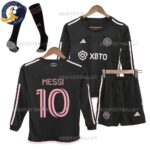 Inter Miami Away Kids Football Kit 2023/24 Long Sleeve MESSI 10 Printed (With Socks)