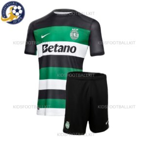 Front View of Sporting CP Home Kids Football Kit 2024/25