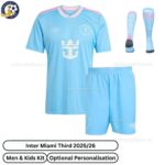 Inter Miami Third Men and Kids Football Kit 202526-front view with socks