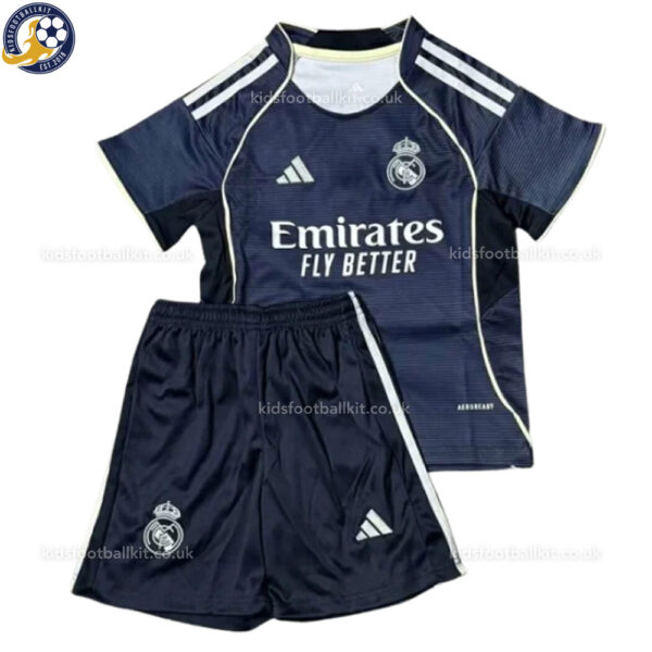 Real Madrid 2025/26 Away Kids Football Kit