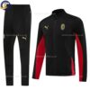 AC Milan Men Training Football Tracksuit 24/25 - Black Red - Front View