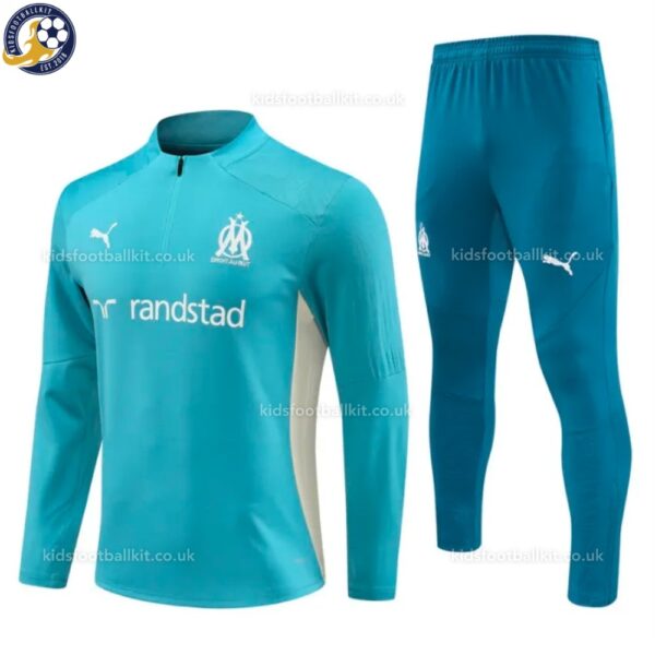 Marseille Men Training Football Tracksuit 24/25 - Blue - Front View