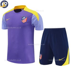 Atletico Madrid Purple Training Kids Football Kit 2025/26