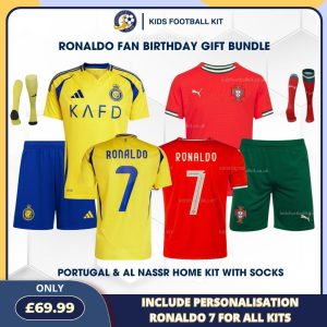 Front View of Ronaldo 7 Birthday Football Kits Gift Bundle