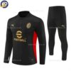 AC Milan Men Training Football Tracksuit 24/25 - Black - Front View