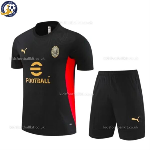 AC Milan Training Football Kit Tracksuit 24/25 - Black - Front View