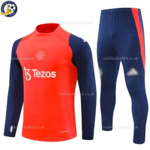 Manchester Utd Men Training Football Tracksuit 24/25 - Orange - Front View