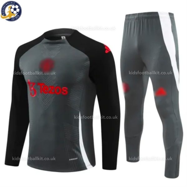Manchester Unt Dark Grey Training Men Football Tracksuit 2024/25 - Fan Version
