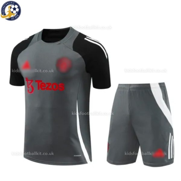 Manchester Utd Training Football Kit Tracksuit 24/25 - Dark Grey - Front View