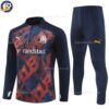 Marseille Men Training Football Tracksuit 24/25 - Red Blue - Front View