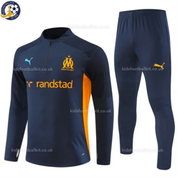 Marseille Men Training Football Tracksuit 24/25 - Royal Blue - Front View