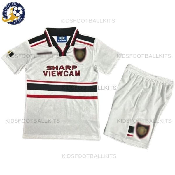 Retro Manchester Unt Home Kids Football Kit 1998/99 (No Socks)- Fan Version