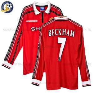 Manchester Unt BECKHAM 7 Home Men Football Shirt 1998/99 Long Sleeve - Fan Version