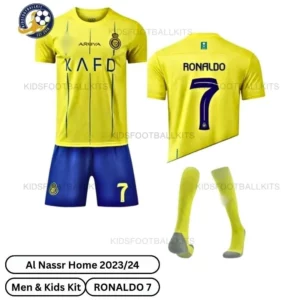 Al-Nassr-Home-Men-Kids-Football-Kit-2023_24-–-RONALDO-7-With-Socks-r