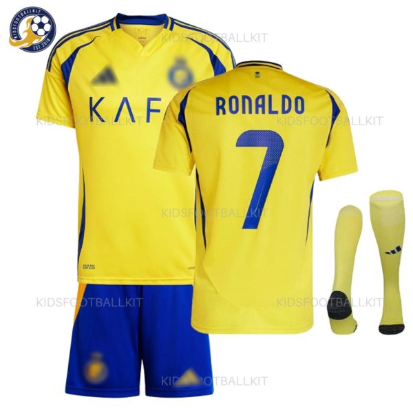 Al Nassr RONALDO 7 Home Football Kit for Men and Kids 2024/25 Printed
