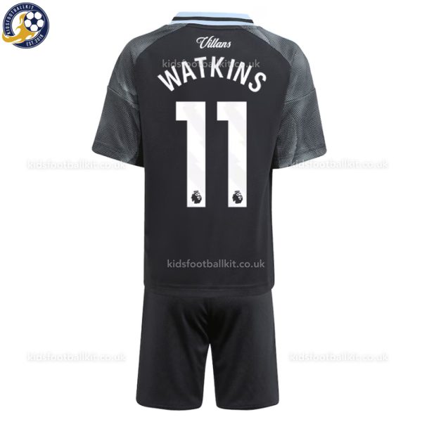 Aston Villa WATKINS 11 Away Kids Football Kit 2025/26 - Back View