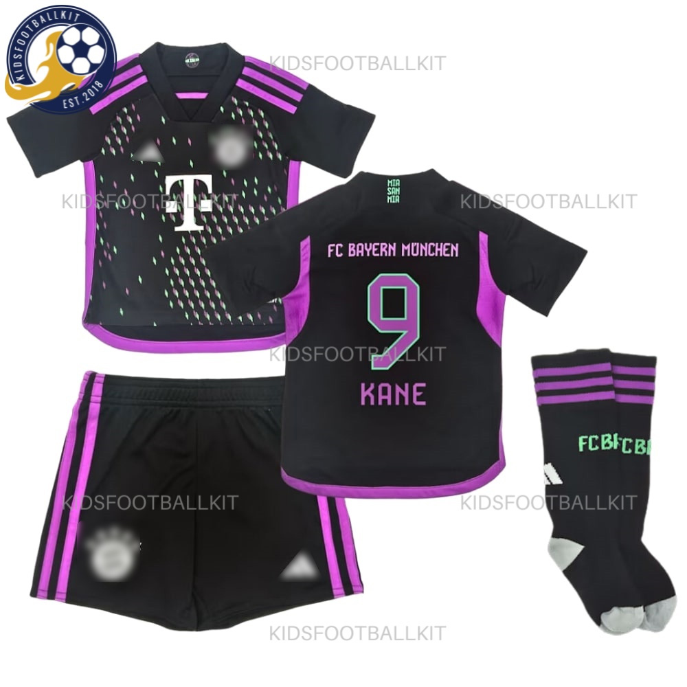 Bayern Munich Away Kids Football Kit 2023/24 KANE 9 Printed (With Socks)