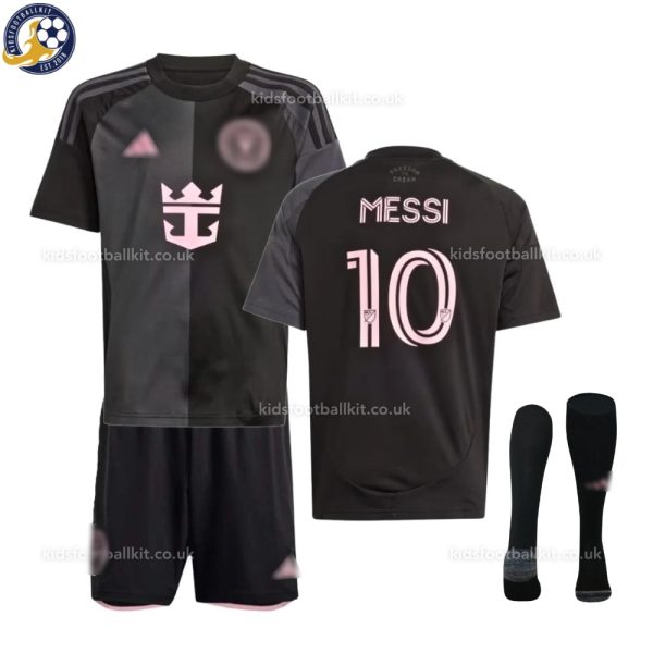 Inter Miami 25/26 MESSI 10 Away Kids Football Kit - Front View With Socks