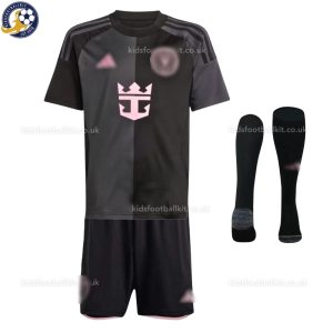 Inter Miami 25/26 Away Kids Football Kit - Front View With Socks