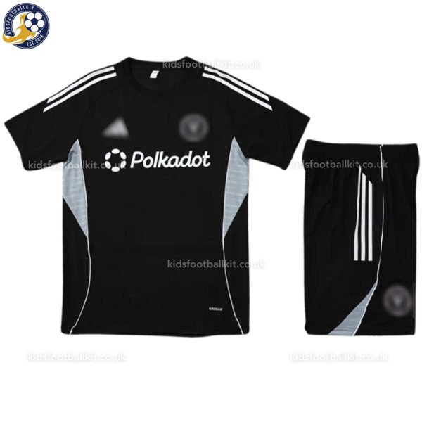 Inter Miami 25/26 Black Training Kids Football Kit - Front View -1