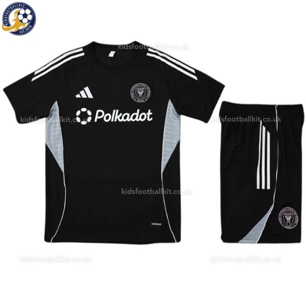 Inter Miami 25/26 Black Training Kids Football Kit - Front View -1
