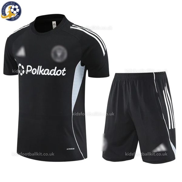 Inter Miami 25/26 Black Training Kids Football Kit - Front View