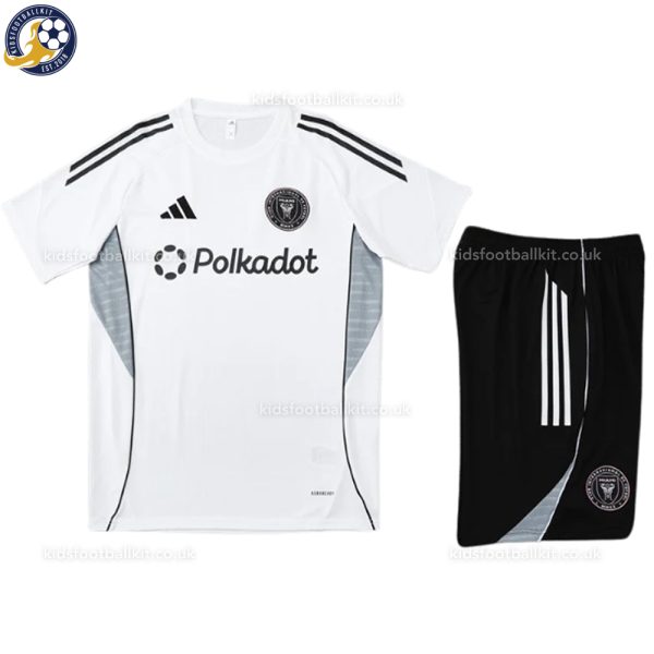 Inter Miami 25/26 White Training Kids Football Kit - Front View -1